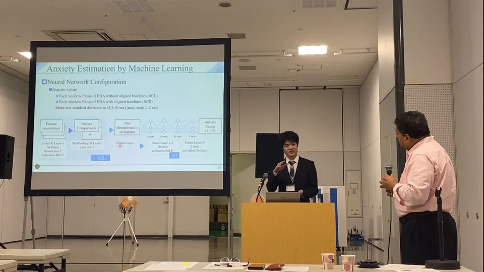 GCCE 2024で不安推定とeHMI評価について口頭発表する岩本侑哉